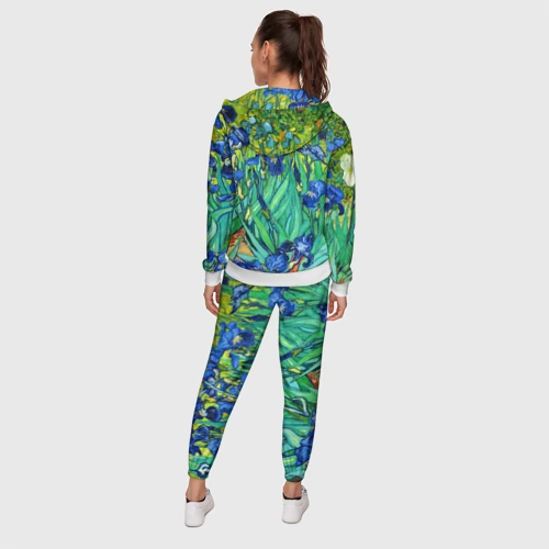 Женский костюм 3D с принтом Ирисы Ван Гога, вид сзади #2