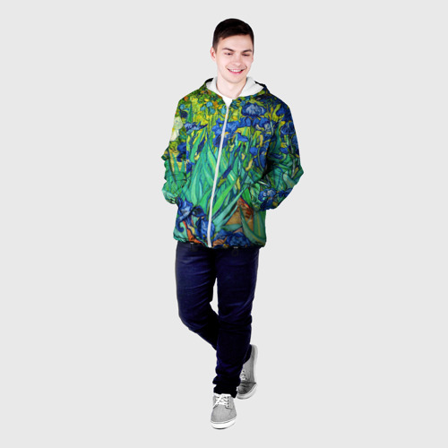 Мужская куртка 3D Ирисы Ван Гога, цвет 3D печать - фото 3
