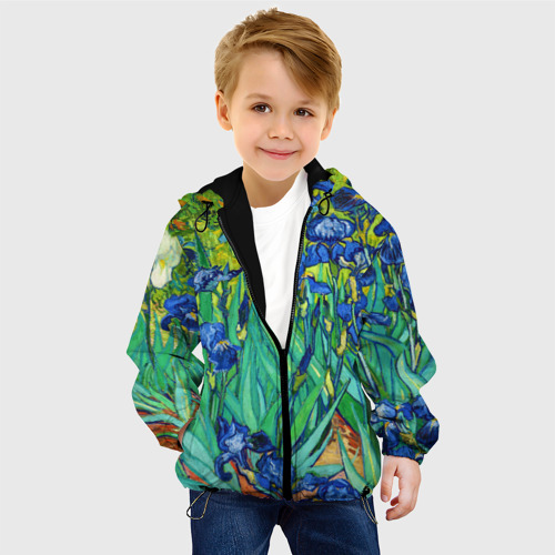 Детская куртка 3D Ирисы Ван Гога, цвет черный - фото 3