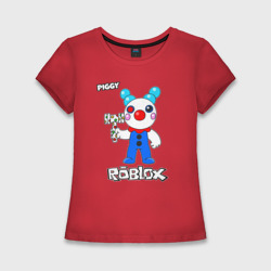 Женская футболка хлопок Slim Свинка Пигги из Roblox