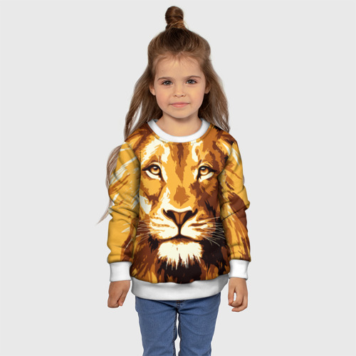 Детский свитшот 3D Взгляд льва, цвет 3D печать - фото 7