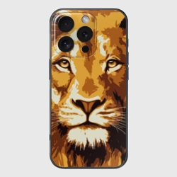 Чехол для iPhone 16 Pro силиконовый с защитой камеры Взгляд льва