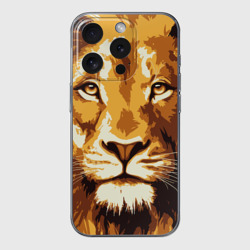 Чехол для iPhone 15 Pro Max силиконовый с защитой камеры Взгляд льва