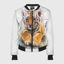Женский бомбер 3D Tiger Art