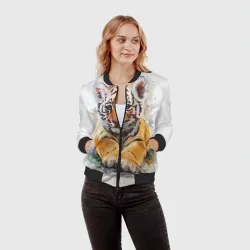 Женский бомбер 3D Tiger Art - фото 2