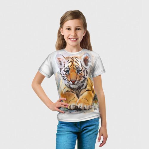 Детская футболка 3D Tiger Art, цвет 3D печать - фото 5