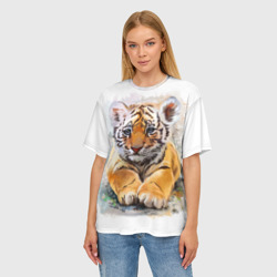 Женская футболка oversize 3D Tiger Art - фото 2