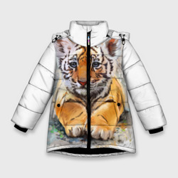 Зимняя куртка для девочек 3D Tiger Art