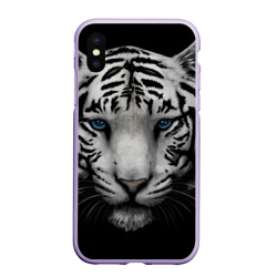 Чехол для iPhone XS Max матовый Белый Тигр