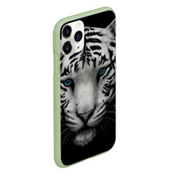 Чехол для iPhone 11 Pro матовый Белый Тигр - фото 2