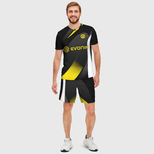 Мужской костюм с шортами 3D Borussia Dortmund, цвет 3D печать - фото 3