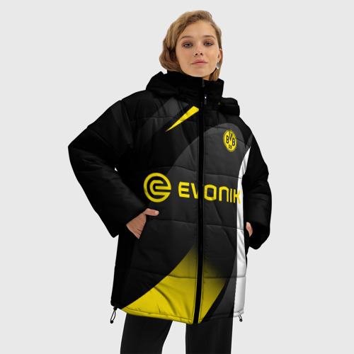 Женская зимняя куртка Oversize Borussia Dortmund, цвет красный - фото 3