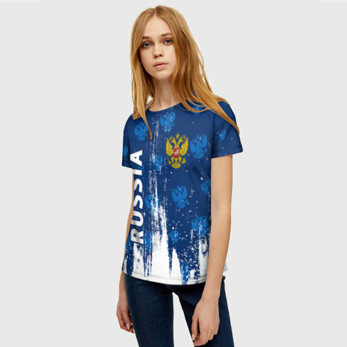 Женская футболка 3D Russia Россия, цвет 3D печать - фото 3
