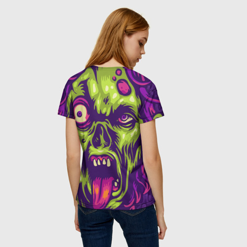 Женская футболка 3D Зомби стайл (zombie style), цвет 3D печать - фото 4
