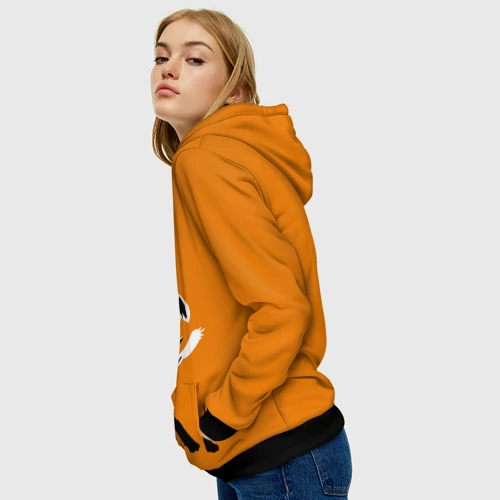 Женская толстовка 3D с принтом Лиса, вид сбоку #3