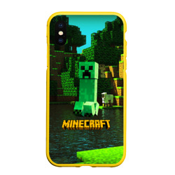 Чехол для iPhone XS Max матовый Minecraft Майнкрафт Крипер