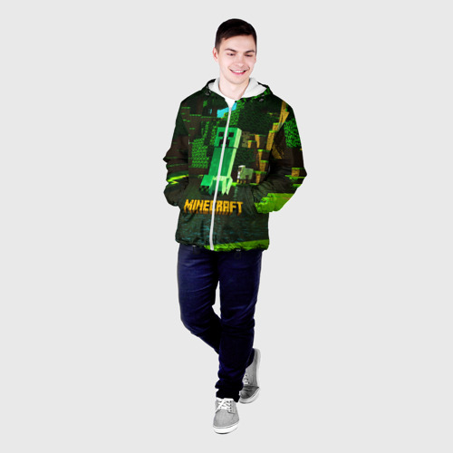Мужская куртка 3D Minecraft Майнкрафт Крипер, цвет 3D печать - фото 3