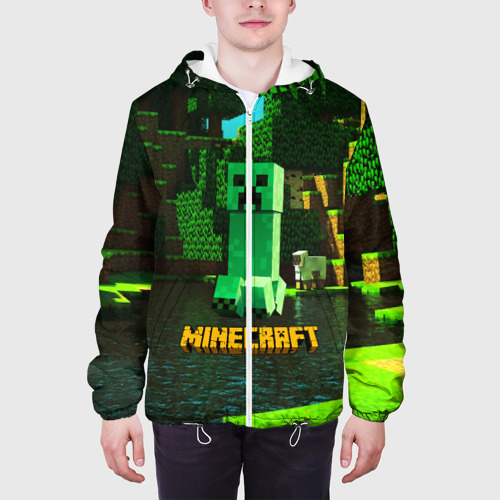 Мужская куртка 3D Minecraft Майнкрафт Крипер, цвет 3D печать - фото 4