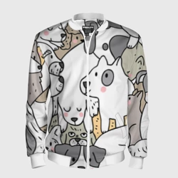 Мужской бомбер 3D Собачье собрание