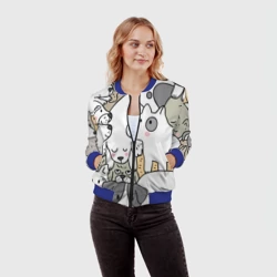 Женский бомбер 3D Собачье собрание - фото 2