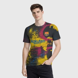 Мужская футболка 3D FC Barcelona La Liga pre-match shirt 2021 - фото 2