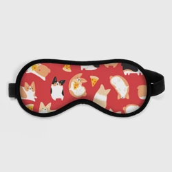 Маска для сна 3D Корги и пицца