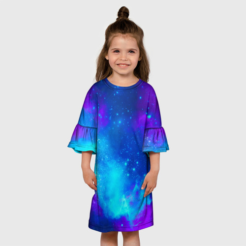 Детское платье 3D Космос, цвет 3D печать - фото 4