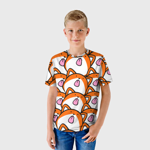 Детская футболка 3D с принтом ЛИСИЧКИ, фото на моделе #1