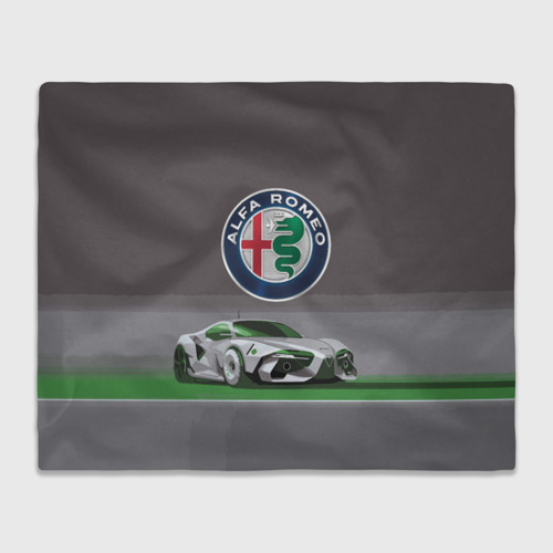 Плед 3D Alfa Romeo motorsport, цвет 3D (велсофт)