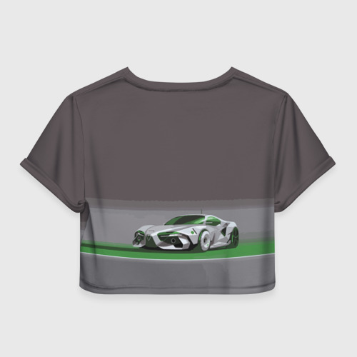 Женская футболка Crop-top 3D Alfa Romeo motorsport, цвет 3D печать - фото 2