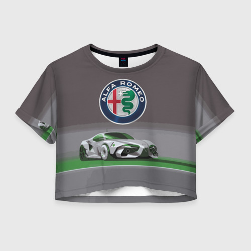 Женская футболка Crop-top 3D Alfa Romeo motorsport, цвет 3D печать