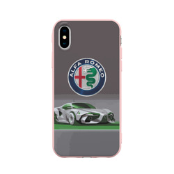 Чехол для iPhone X матовый Alfa Romeo motorsport