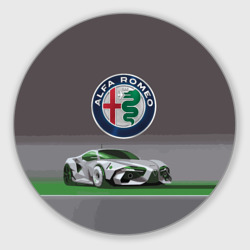 Круглый коврик для мышки Alfa Romeo motorsport