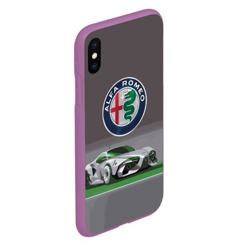 Чехол для iPhone XS Max матовый Alfa Romeo motorsport, цвет фиолетовый - фото 3