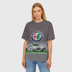 Женская футболка oversize 3D Alfa Romeo motorsport - фото 2