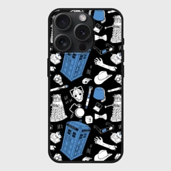 Чехол силиконовый для Apple iPhone 15 Pro Мax матовый Тардис