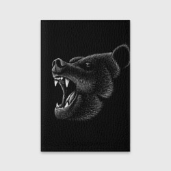 Обложка для паспорта матовая кожа Черный медведь