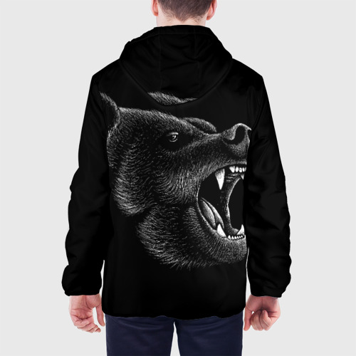 Мужская куртка 3D с принтом Черный медведь, вид сзади #2