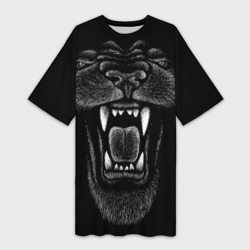 Платье-футболка 3D Рык черной пантеры