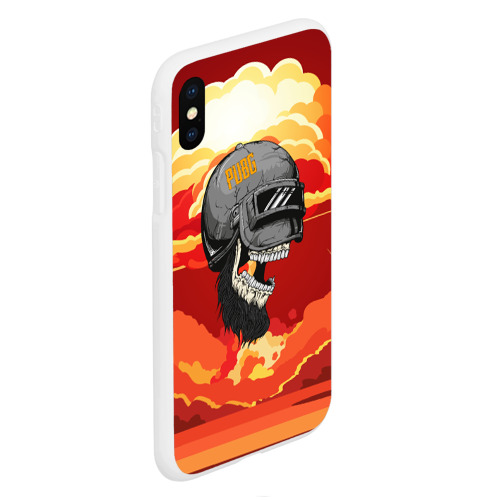 Чехол для iPhone XS Max матовый PUBG Skull, цвет белый - фото 3