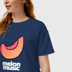 Женская футболка хлопок Oversize Melon music - фото 2