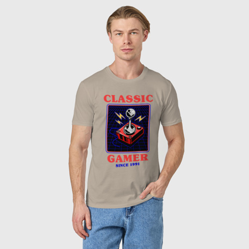 Мужская футболка хлопок Classic Gamer, цвет миндальный - фото 3