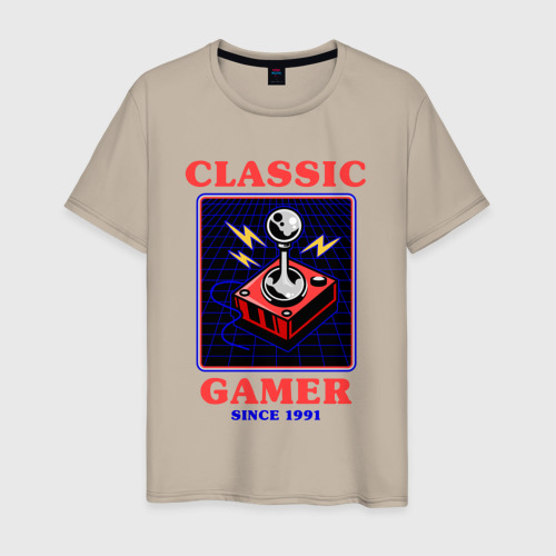 Мужская футболка хлопок Classic Gamer, цвет миндальный