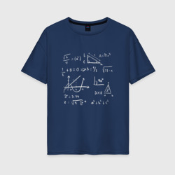 Женская футболка хлопок Oversize Математические формулы