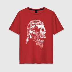 Череп Викинга – Женская футболка хлопок Oversize с принтом купить со скидкой в -16%