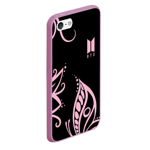 Чехол для iPhone 5/5S матовый  BTS, цвет розовый - фото 3