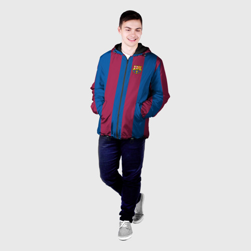 Мужская куртка 3D с принтом FC Barcelona 20/21, фото на моделе #1