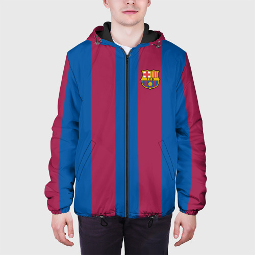 Мужская куртка 3D с принтом FC Barcelona 20/21, вид сбоку #3