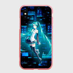 Чехол для iPhone XS Max матовый Miku в матрице