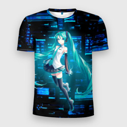 Мужская футболка 3D Slim Miku в матрице